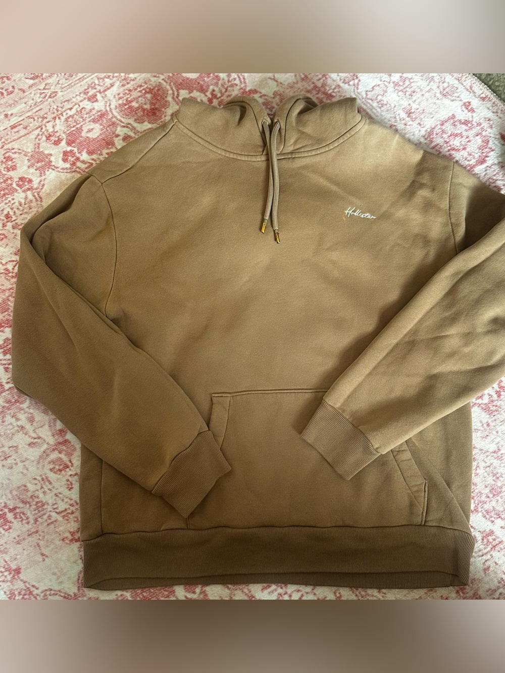 Hollister Hoodie in Brown with White Script